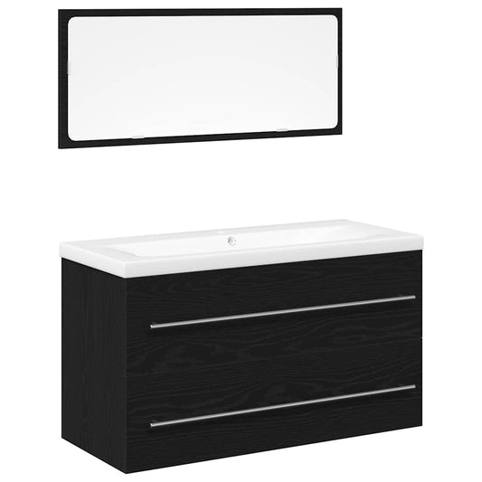 Skříňka Pod Umyvadlo 3 Ks Černý Dub 90 X 38,5 X 48 Cm