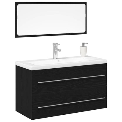 Skříňka Pod Umyvadlo 3 Ks Černý Dub 90 X 38,5 X 48 Cm
