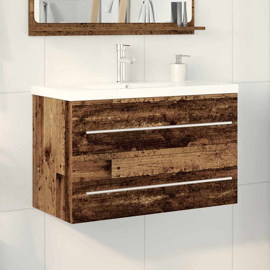 Skříňka Pod Umyvadlo 2 Ks Staré Dřevo 80 X 38,5 X 48 Cm