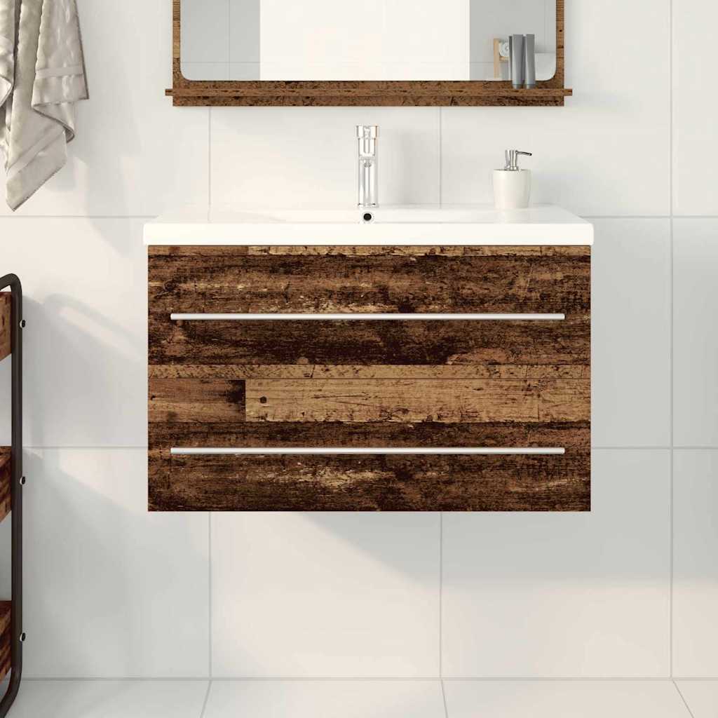 Skříňka Pod Umyvadlo 2 Ks Staré Dřevo 80 X 38,5 X 48 Cm