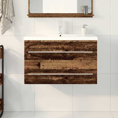 Skříňka Pod Umyvadlo 2 Ks Staré Dřevo 80 X 38,5 X 48 Cm