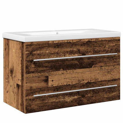 Skříňka Pod Umyvadlo 2 Ks Staré Dřevo 80 X 38,5 X 48 Cm
