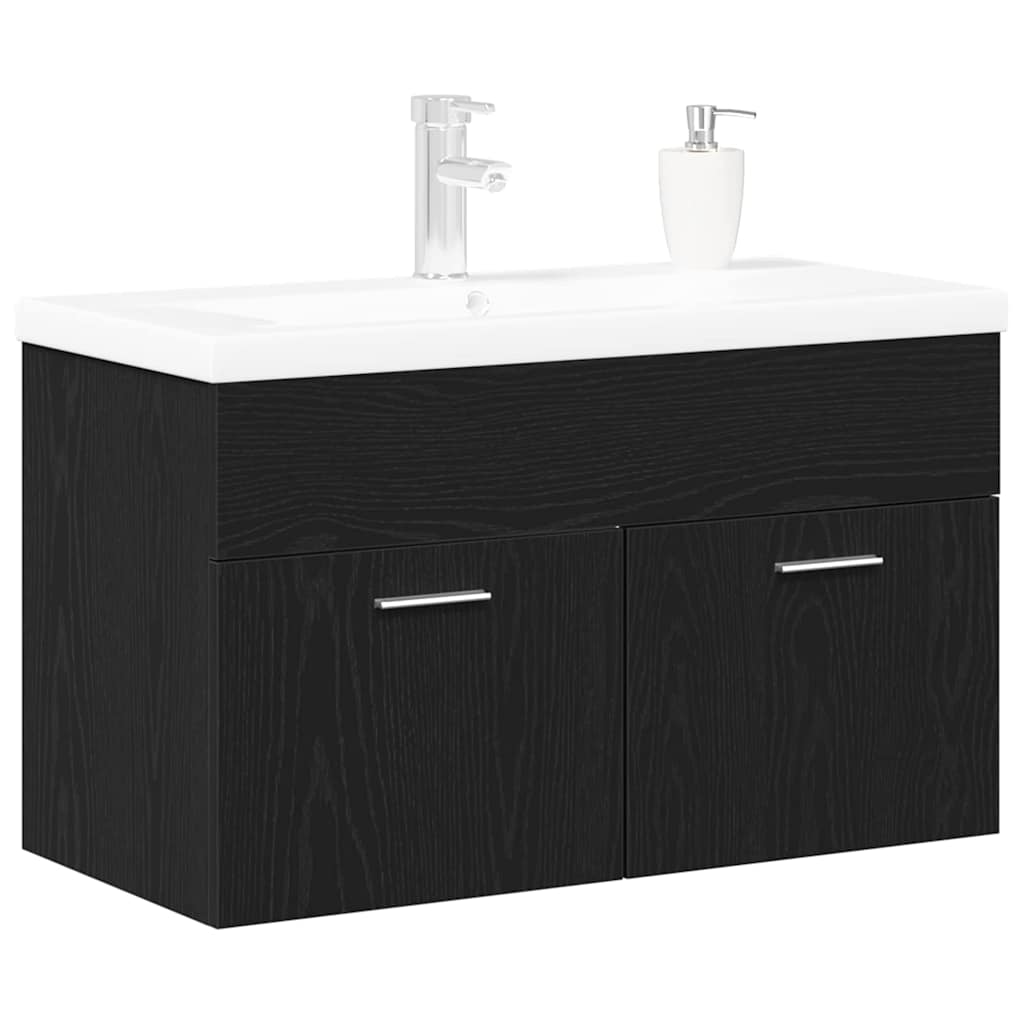 Koupelnová Skříň Černý Dub 80 X 38,5 X 46 Cm Kompozitní Dřevo