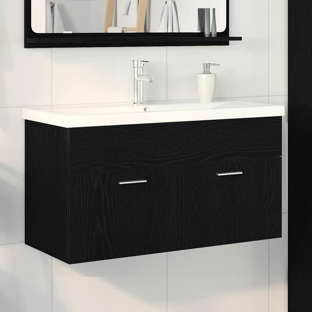 Koupelnová Skříň Černý Dub 90 X 38,5 X 46 Cm Kompozitní Dřevo