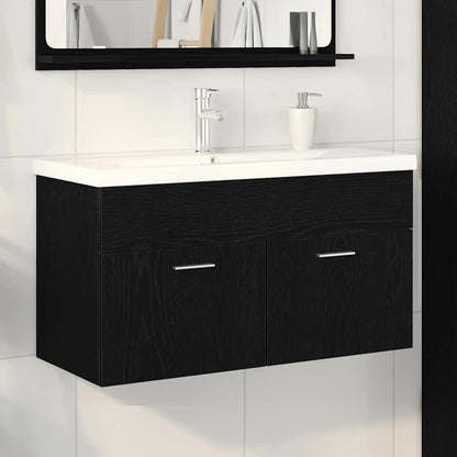 Koupelnová Skříň Černý Dub 90 X 38,5 X 46 Cm Kompozitní Dřevo