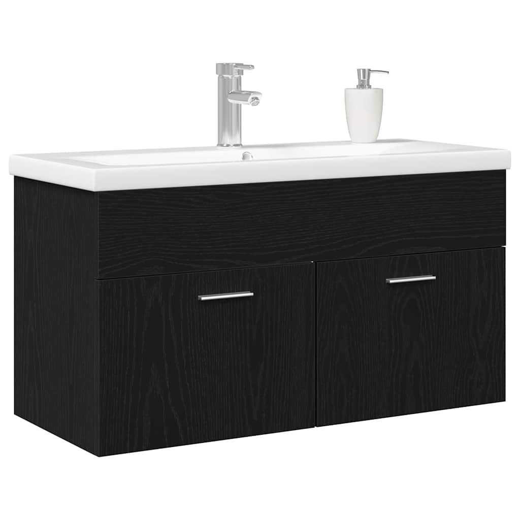 Koupelnová Skříň Černý Dub 90 X 38,5 X 46 Cm Kompozitní Dřevo