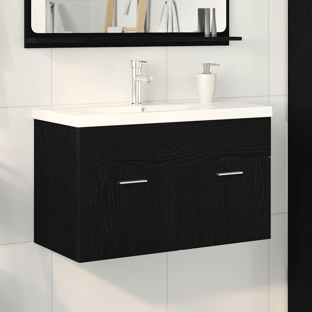 Koupelnová Skříň Černý Dub 80 X 38,5 X 46 Cm Kompozitní Dřevo