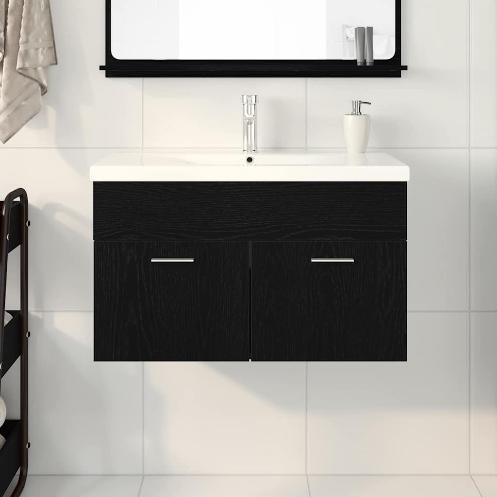 Koupelnová Skříň Černý Dub 80 X 38,5 X 46 Cm Kompozitní Dřevo