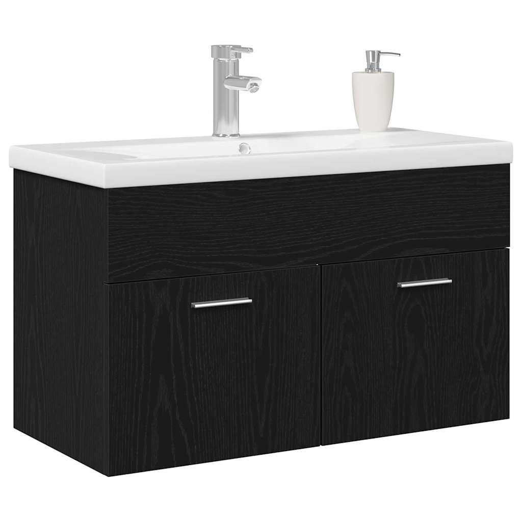Koupelnová Skříň Černý Dub 80 X 38,5 X 46 Cm Kompozitní Dřevo