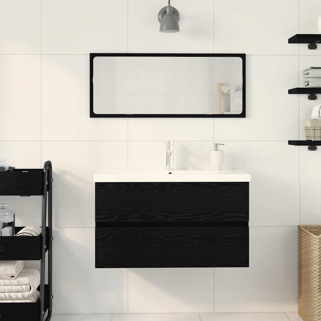 Skříňka Pod Umyvadlo Černý Dub 80 X 39 X 62 Cm Kompozitní Dřevo