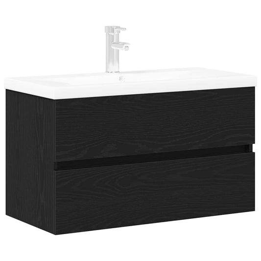 Skříňka Pod Umyvadlo Černý Dub 80 X 39 X 62 Cm Kompozitní Dřevo