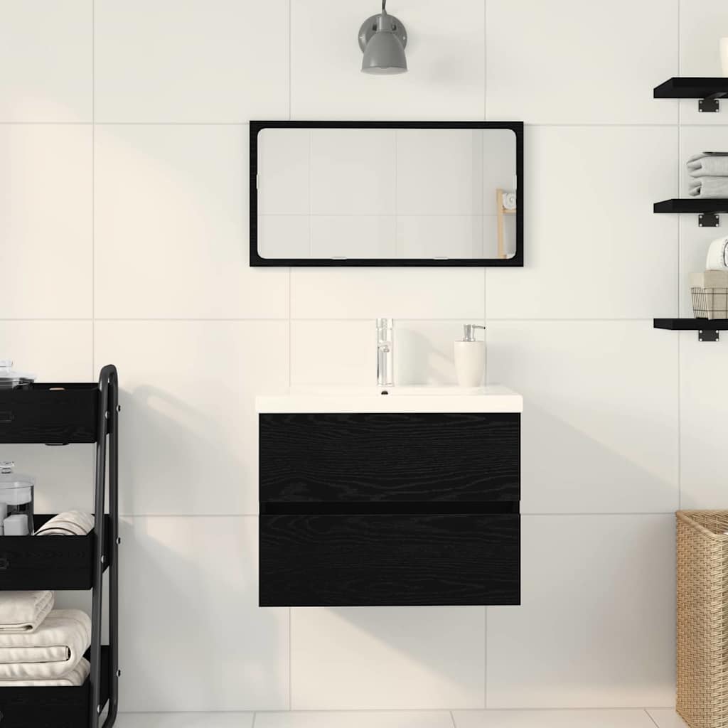 Skříňka Pod Umyvadlo Černý Dub 60 X 39 X 62 Cm Kompozitní Dřevo