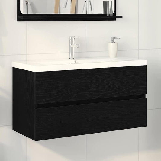 Skříňka Pod Umyvadlo Černý Dub 90 X 39 X 62 Cm Kompozitní Dřevo