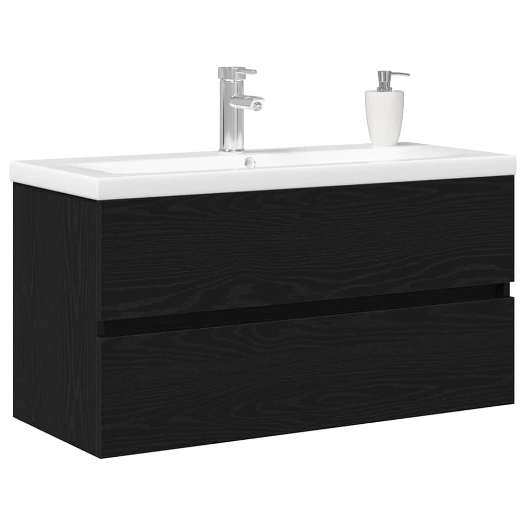 Skříňka Pod Umyvadlo Černý Dub 90 X 39 X 62 Cm Kompozitní Dřevo
