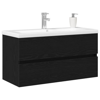 Skříňka Pod Umyvadlo Černý Dub 90 X 39 X 62 Cm Kompozitní Dřevo