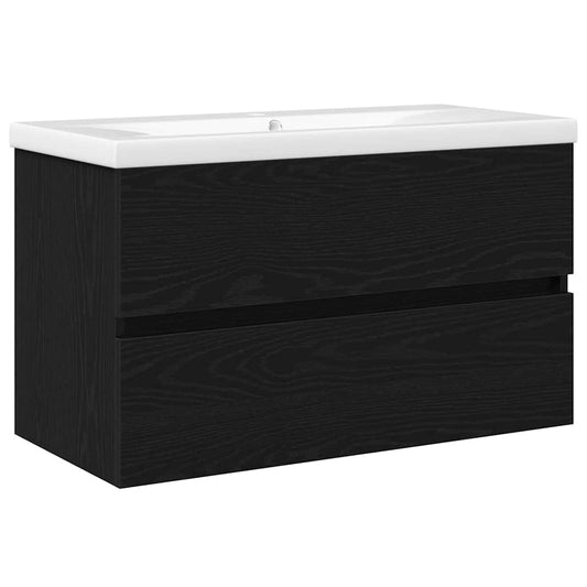 Skříňka Pod Umyvadlo Černý Dub 80 X 39 X 62 Cm Kompozitní Dřevo