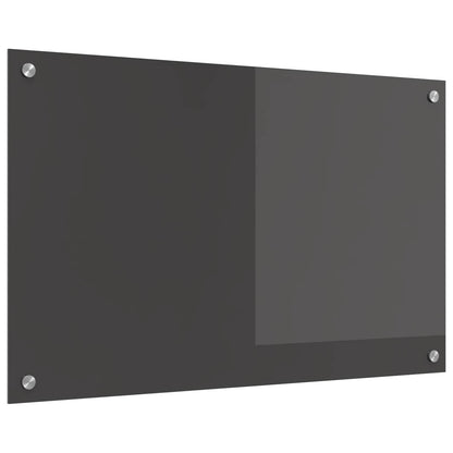 Kuchyňský Obklad Tmavě Šedá 80 X 50 Cm Tvrzené Sklo