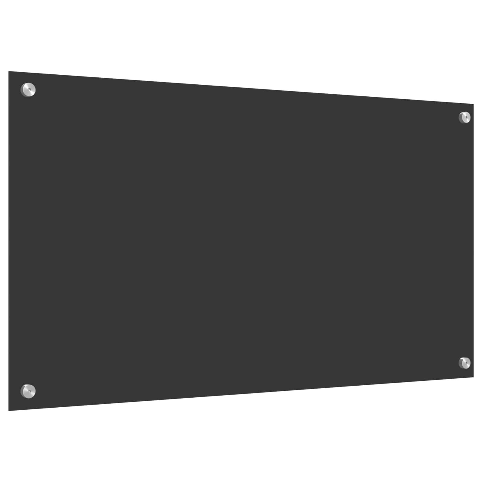 Kuchyňský Obklad Tmavě Šedá 90 X 50 Cm Tvrzené Sklo