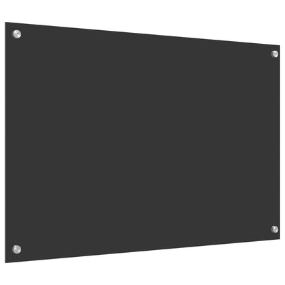 Kuchyňský Obklad Tmavě Šedá 90 X 60 Cm Tvrzené Sklo