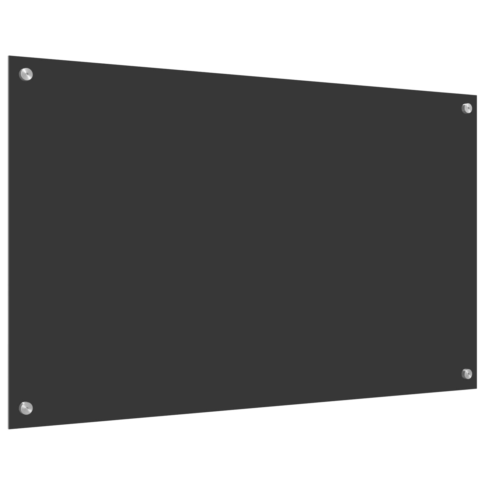 Kuchyňský Obklad Tmavě Šedá 100 X 60 Cm Tvrzené Sklo
