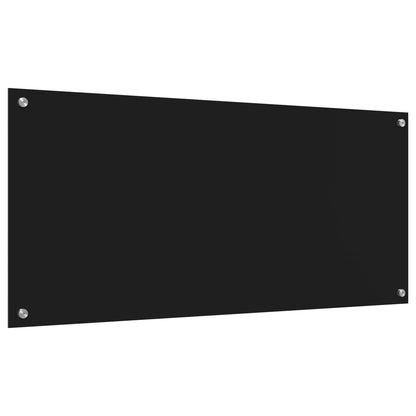 Kuchyňský Obklad Černá 110 X 50 Cm Tvrzené Sklo