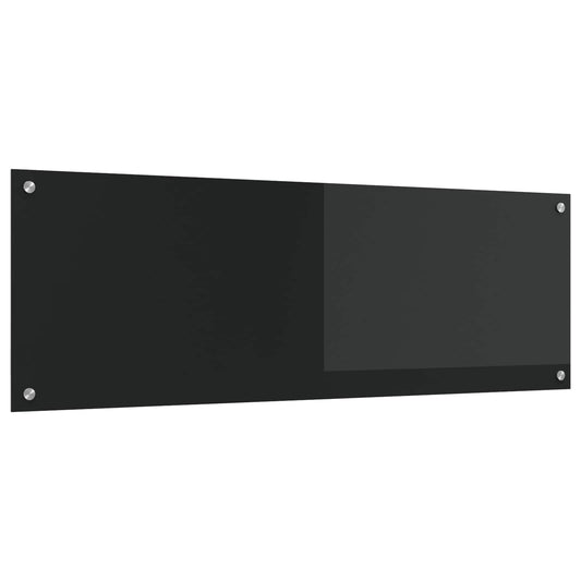 Kuchyňský Obklad Černá 120 X 40 Cm Tvrzené Sklo