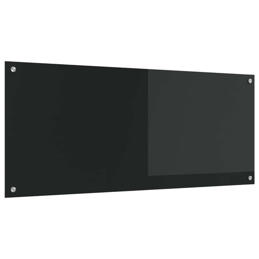 Kuchyňský Obklad Černá 120 X 50 Cm Tvrzené Sklo