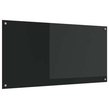 Kuchyňský Obklad Černá 120 X 60 Cm Tvrzené Sklo