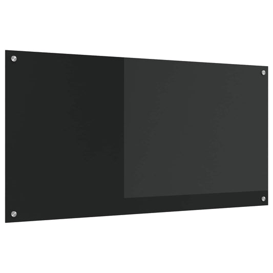 Kuchyňský Obklad Černá 120 X 60 Cm Tvrzené Sklo