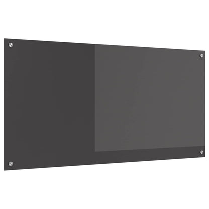 Kuchyňský Obklad Tmavě Šedá 120 X 60 Cm Tvrzené Sklo