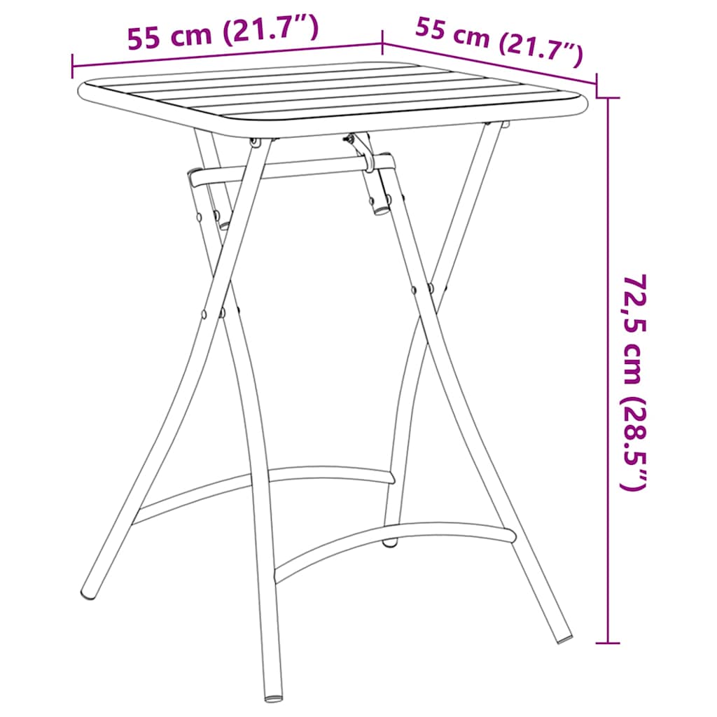Bistro Stolek 55 X 55 X 72,5 Cm Práškově Lakovaná Ocel
