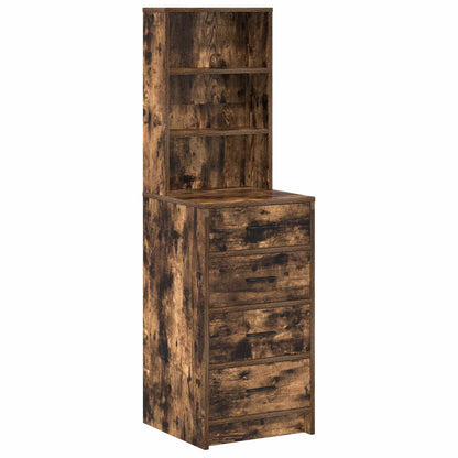 Vysoký Bufet Kouřový Dub 40 X 41 X 135 Cm Kompozitní Dřevo