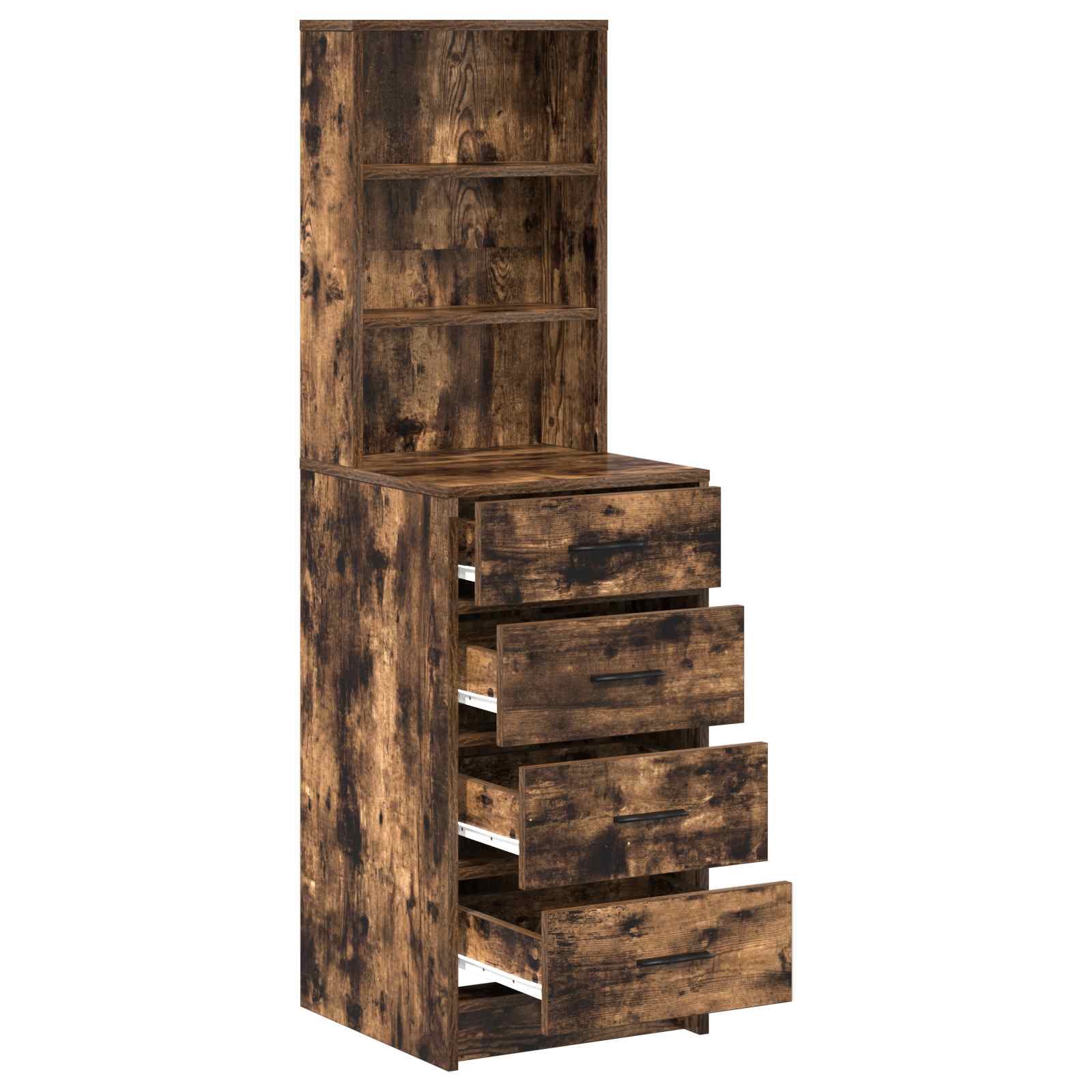 Vysoký Bufet Kouřový Dub 40 X 41 X 135 Cm Kompozitní Dřevo