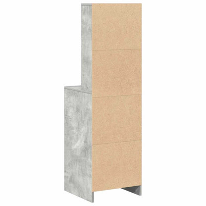 Vysoký Bufet Betonově Šedá 41 X 40 X 135 Cm Kompozitní Dřevo