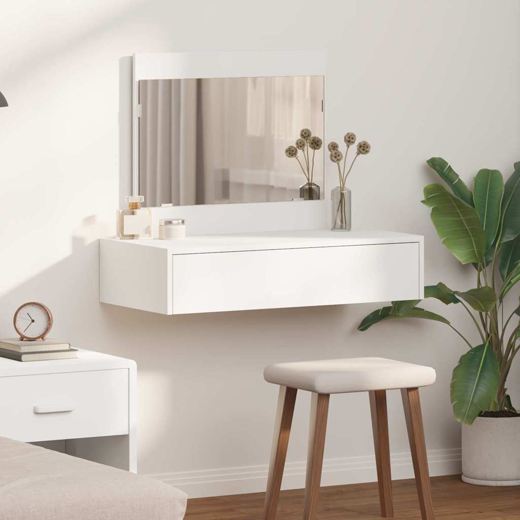 Kosmetický Stůl Bílá 83 X 40 X 70 Cm Kompozitní Dřevo