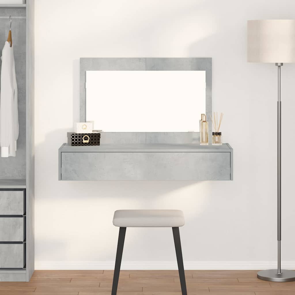 Kosmetický Stůl Šedá 100 X 40 X 70 Cm Kompozitní Dřevo