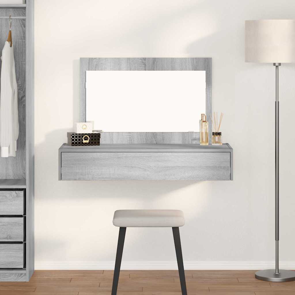Kosmetický Stůl Šedá 100 X 40 X 70 Cm Kompozitní Dřevo