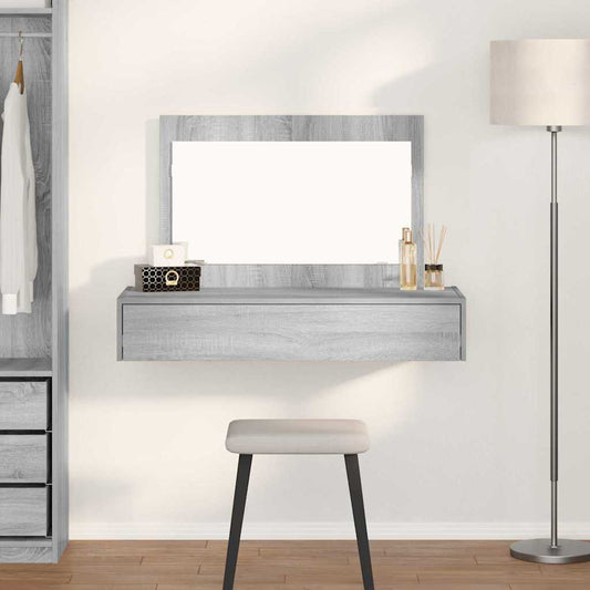 Kosmetický Stůl Šedá 100 X 40 X 70 Cm Kompozitní Dřevo