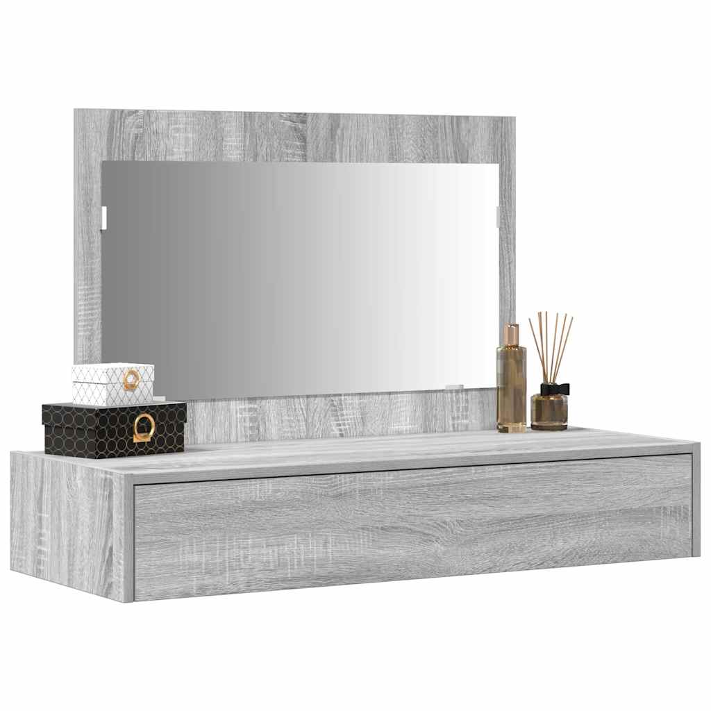 Kosmetický Stůl Šedá 100 X 40 X 70 Cm Kompozitní Dřevo