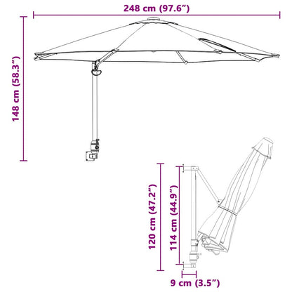 Zahradní Slunečník 248 X 248 X 148 Cm Polyester A Ocel