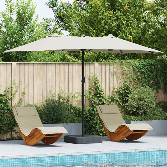 Zahradní Slunečník 385 X 209 X 244 Cm Polyester A Ocel