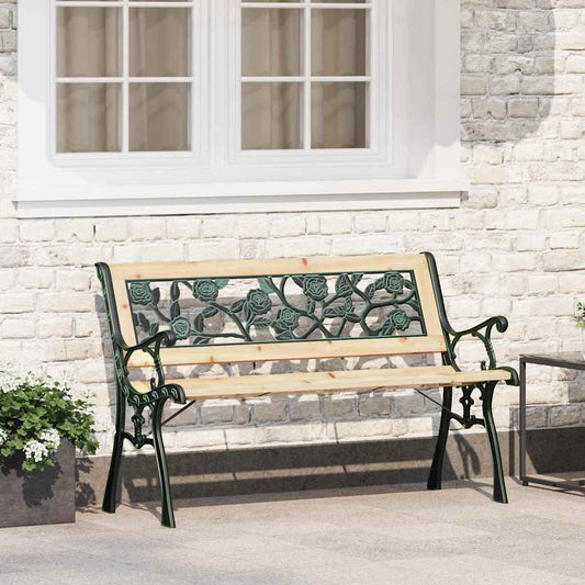 Zahradní Lavice S Polštářem Hnědá 116 X 54 X 73 Cm Dřevo