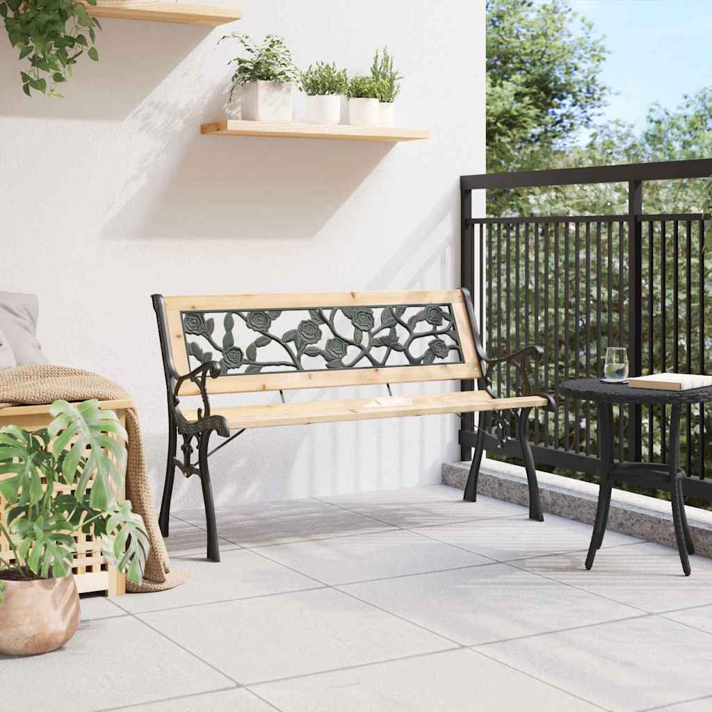 Zahradní Lavice S Polštářem Hnědá 116 X 54 X 73 Cm Dřevo