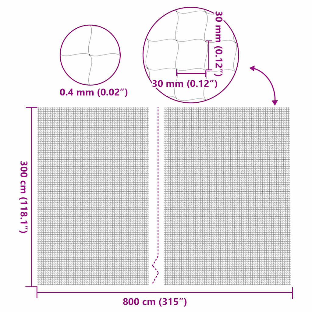 Kočičí Síťka Průhledná 8X3 M Nylonová