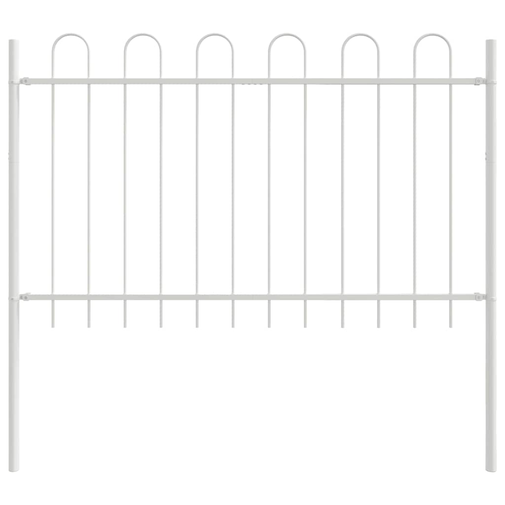 Zahradní Plot Boxtel 3 Ks 5,1 X 1 M Práškově Lakovaná Ocel Bílá