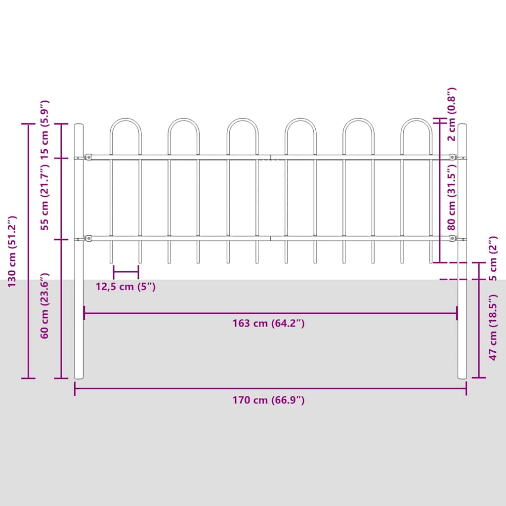 Zahradní Plot Boxtel 4 Ks 6,8 X 0,8 M Práškově Lakovaná Ocel