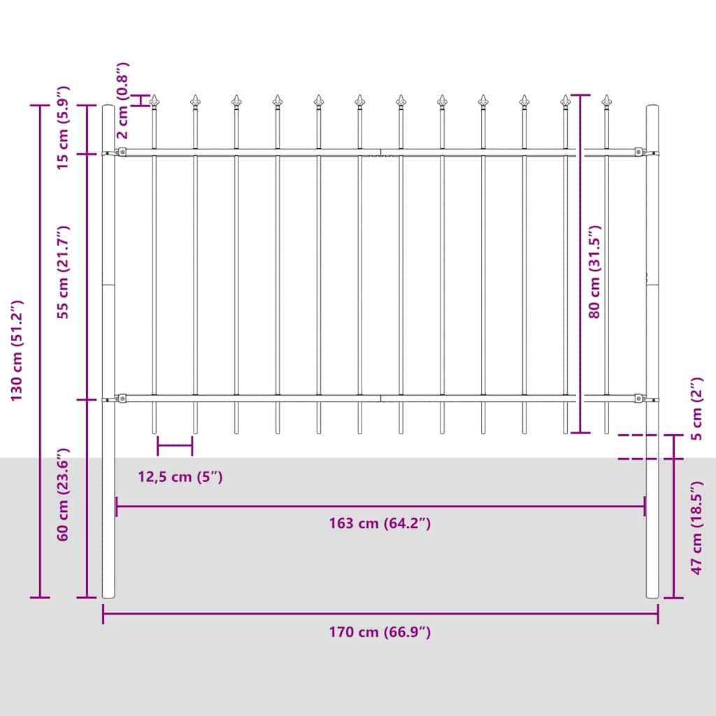 Zahradní Plot Woerden 4 Ks 6,8 X 0,8 M Práškově Lakovaná Ocel