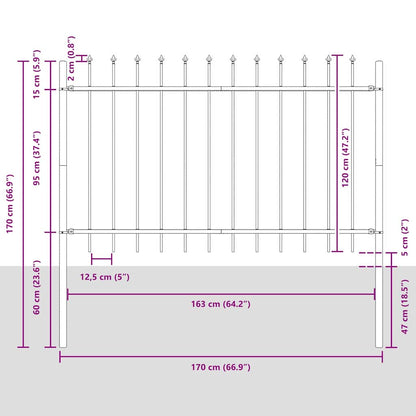 Zahradní Plot Woerden 6 Ks 10,2 X 1,2 M Práškově Lakovaná Ocel
