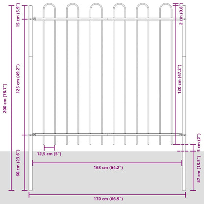Zahradní Plot Boxtel 6 Ks 10,2 X 1,5 M Práškově Lakovaná Ocel