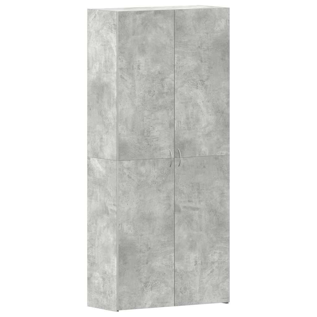 Skříň Na Obuv 80 X 35.5 X 180 Cm Kompozitní Dřevo Šedá